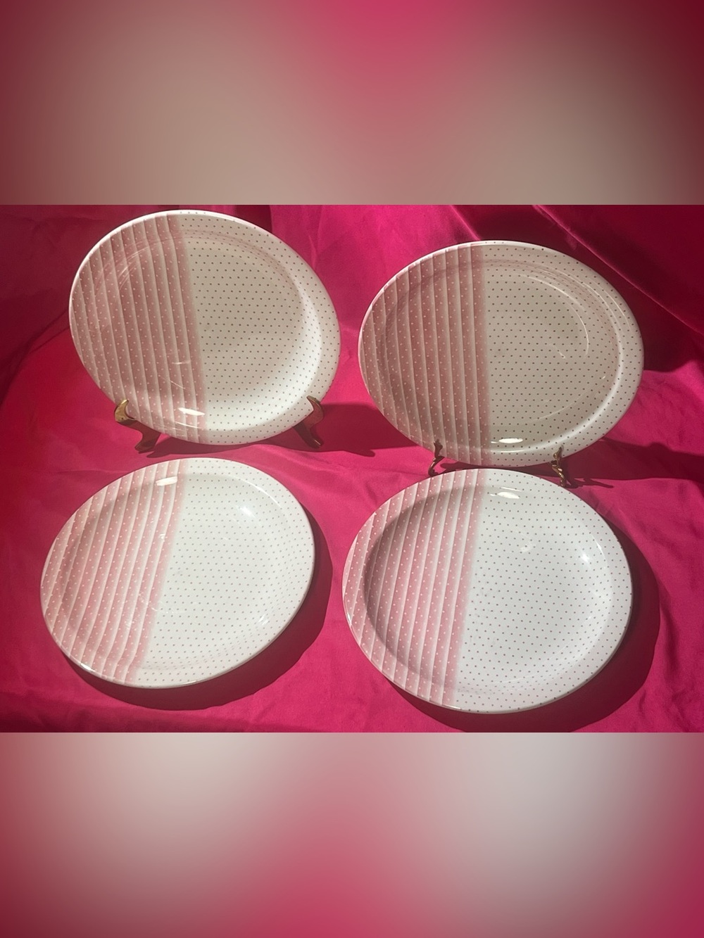 4 Churchill Pink Shades 10” dinner plates